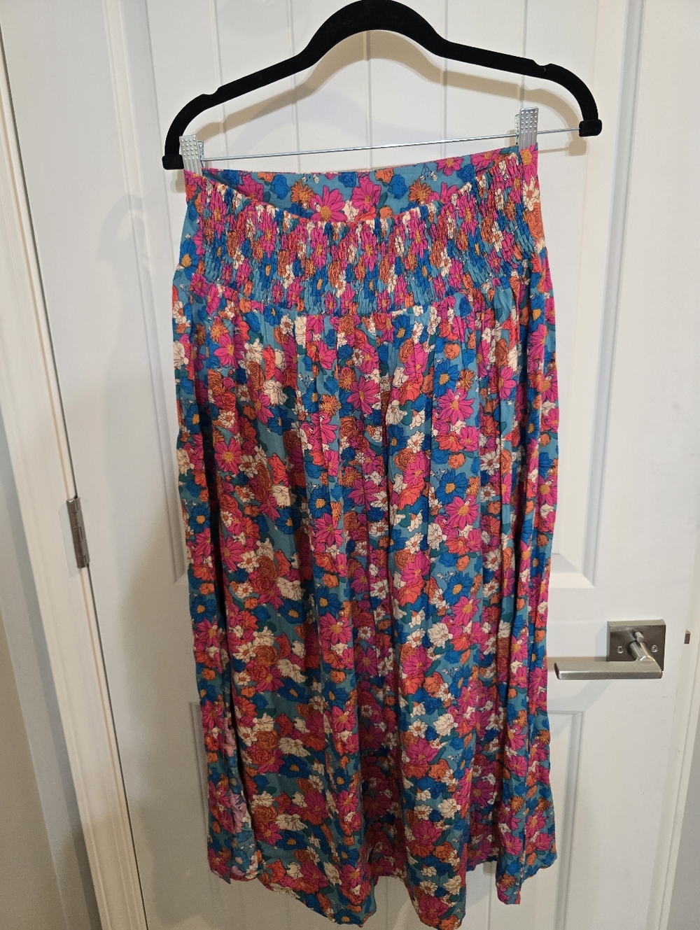 NWOT Natural Life Medium Bohemian Floral Maxi Skirt Teal Multi Pink Orange M - Picture 5 of 7